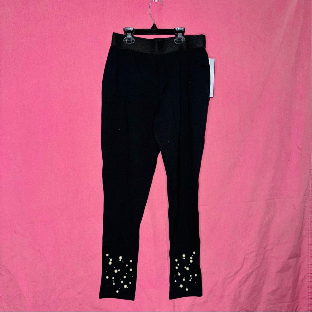 Nordstrom Black Leggings/Pant with Pearl Accents